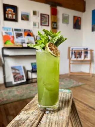 Zen and Zest is our featured cocktail this week! A perfect blend of Rum, Lime, Matcha, Cucumber, Coconut Water, and Mint making this an ideal drink for the start of spring!