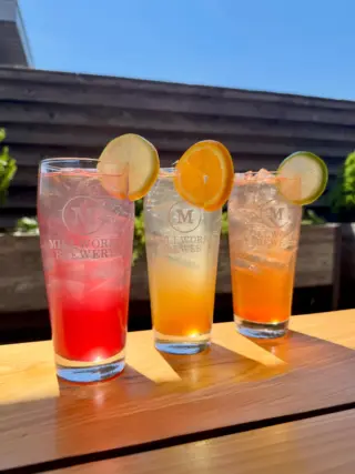 We’ve got a Trio of House Made Seltzers this week that you’re going to definitely want to enjoy! 

- Blueberry Basil Lemonade 
- Orange Vanilla Cola 
- Spicy Strawberry Margarita 

$8 and 7% ABV