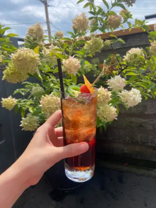 Featured cocktail this week is the Funky Town Tea. A lovely blend of Jalapeño vodka, tea, Chambord, crème de cassis, and Demerara make this a spicy delight to enjoy!