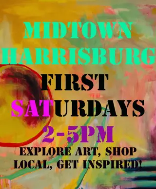 Join us for first Saturday this weekend from 2-5! Midtown Harrisburg has a lot to do and we’d all love for you to wander the city and enjoy taking in some art, shopping, food and bevs! Studios will be open so chat with some artists about their process and work!