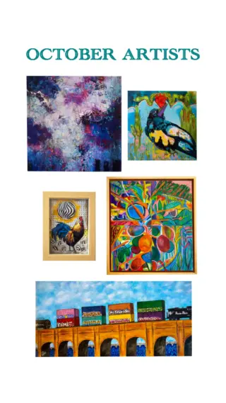 October has some colorful new artwork to view. Join us tomorrow for @3rdintheburg to see what’s new.

Featuring original work by:
@lbentonmccloskey | Studio 103
@artiislife52 | Studio 319
@raeannrossfineart | Studio 212
Judy Kelly | Studio 319
Julie Iaria | Studio 321